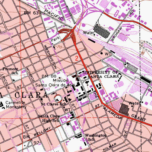 Topographic Map of Daly Science Center, CA