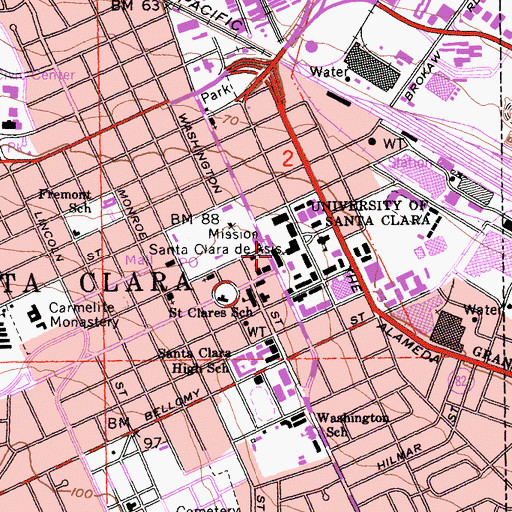 Topographic Map of Nobili Residence Hall, CA