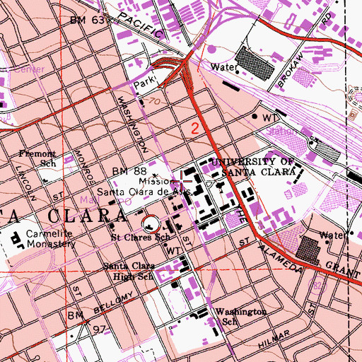 Topographic Map of O'Connor Hall, CA