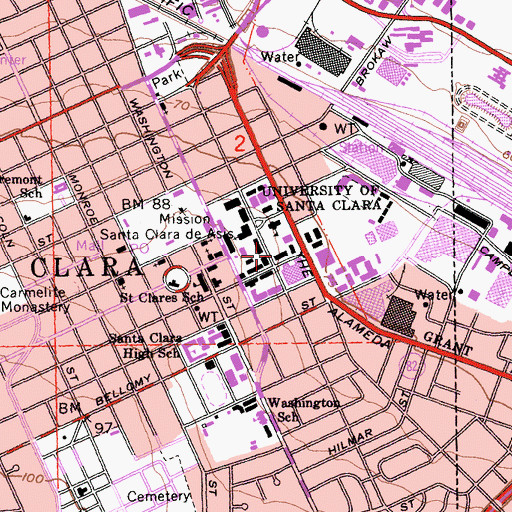 Topographic Map of Kenna Hall, CA