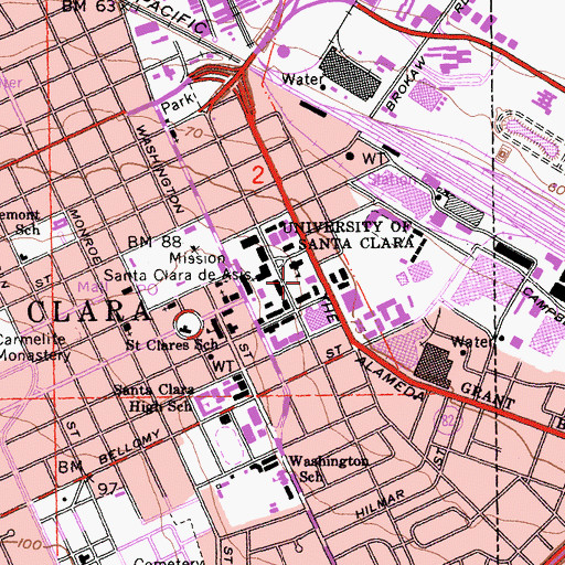 Topographic Map of Heafy Law Library, CA