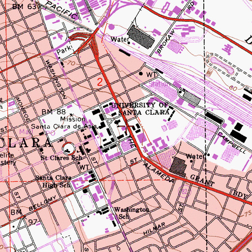 Topographic Map of Bannan Engineering Building, CA