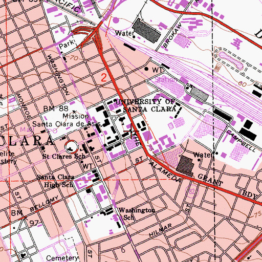 Topographic Map of Murphy Hall, CA
