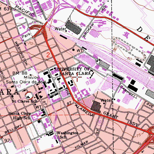 Topographic Map of Stanton Soccer Field, CA