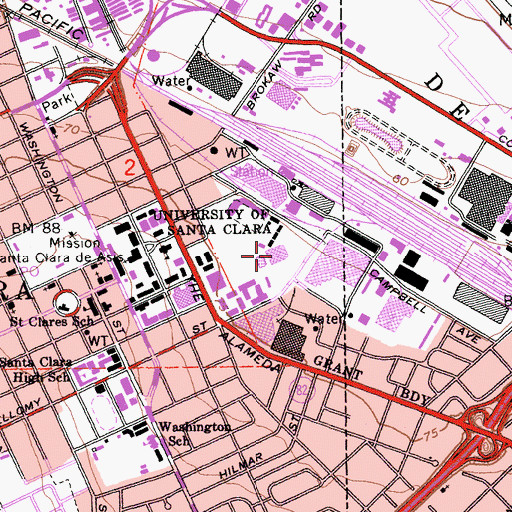 Topographic Map of Leavey Event Center, CA