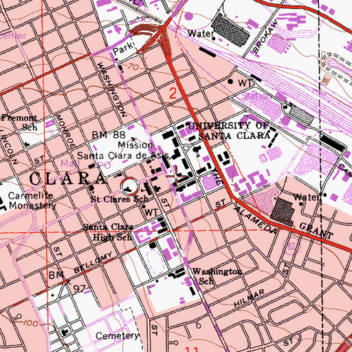 Topographic Map of Donohoe Alumni House, CA