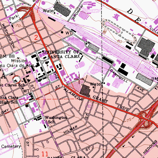 Topographic Map of Bellomy Field, CA