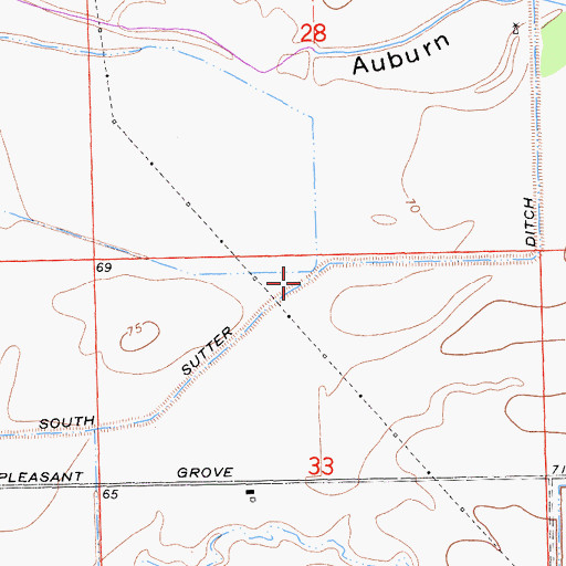 Topographic Map of South Sutter Ditch, CA