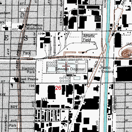 Topographic Map of North Side Water Reclamation Plant, IL