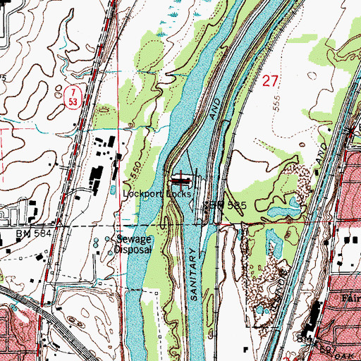 Topographic Map of Lockport Powerhouse, IL