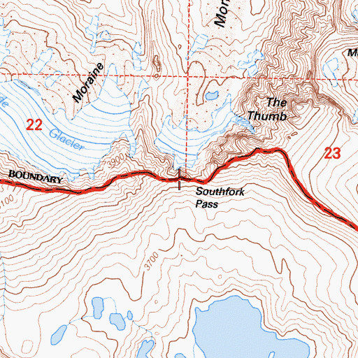 Topographic Map of Southfork Pass, CA