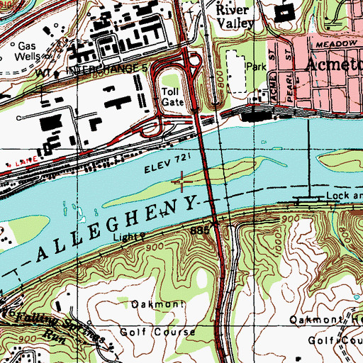 Topographic Map of Fourteen Mile Island, PA
