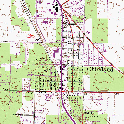 Topographic Map of Family Bible Church, FL