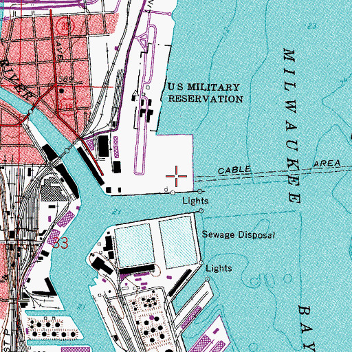 Topographic Map of Marcus Amphitheater, WI