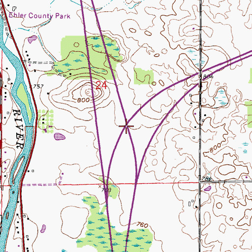 Topographic Map of Interchange 97, WI