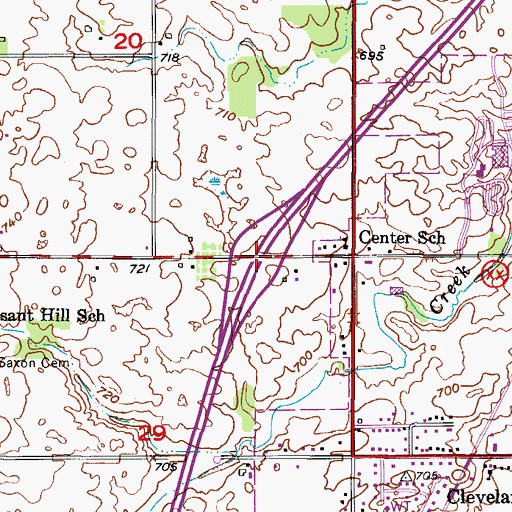 Topographic Map of Interchange 137, WI