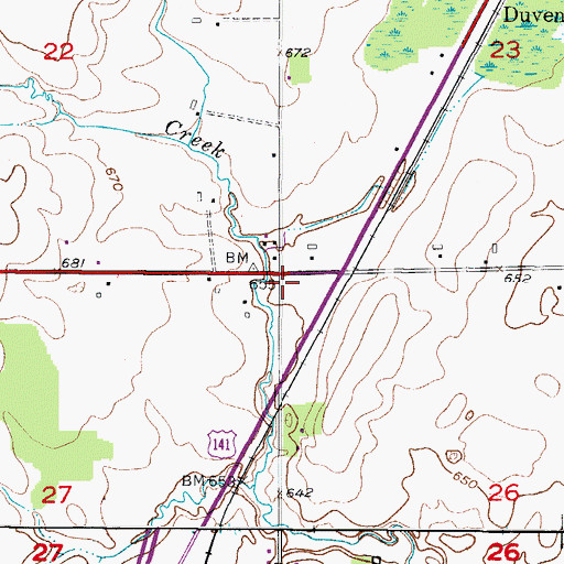 Topographic Map of Interchange 144, WI