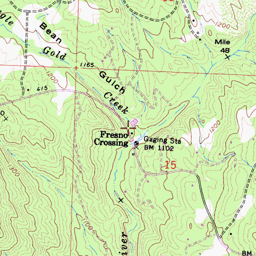 Topographic Map of Spangle Gold Creek, CA