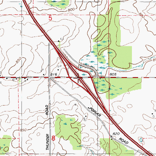 Topographic Map of Interchange 160, WI