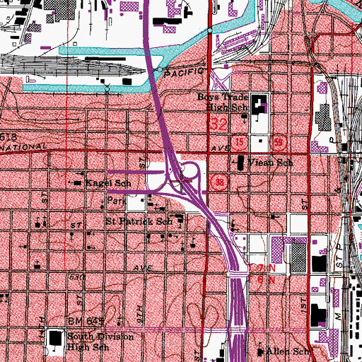 Topographic Map of Interchange 311, WI
