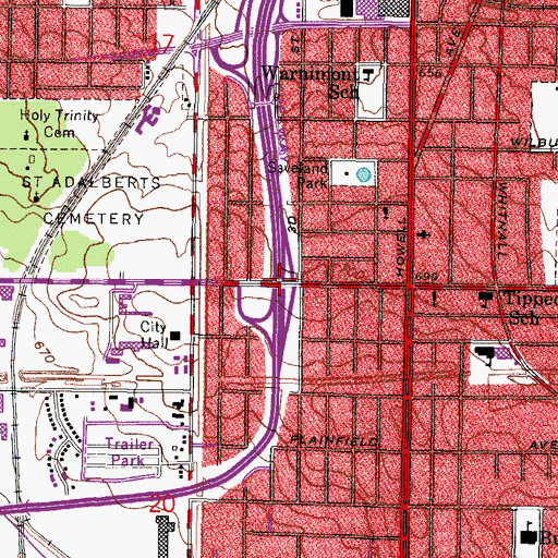 Topographic Map of Interchange 314B, WI