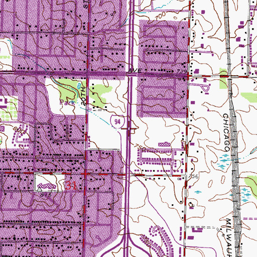 Topographic Map of Interchange 318, WI