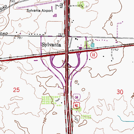 Topographic Map of Interchange 335, WI