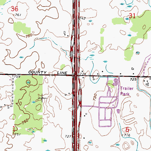 Topographic Map of Interchange 337, WI