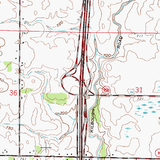 Topographic Map of Interchange 342, WI