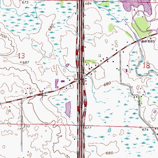 Topographic Map of Interchange 345, WI