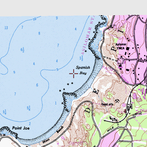 Topographic Map of Spanish Bay, CA