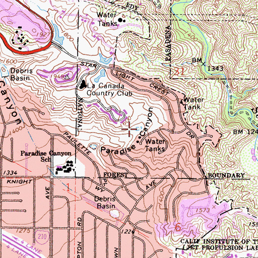 Topographic Map of La Canada Water Reclamation Plant, CA