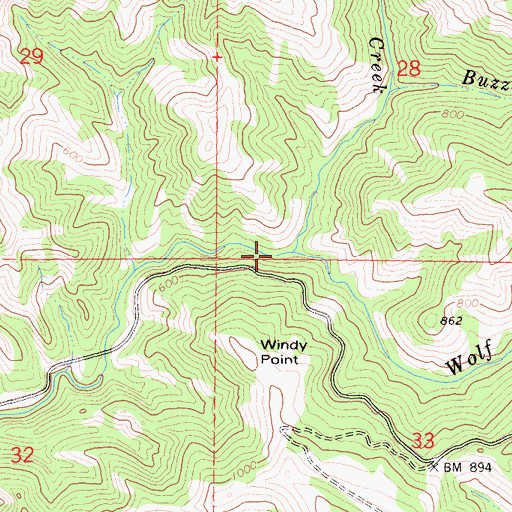 Topographic Map of Spanish Creek, CA