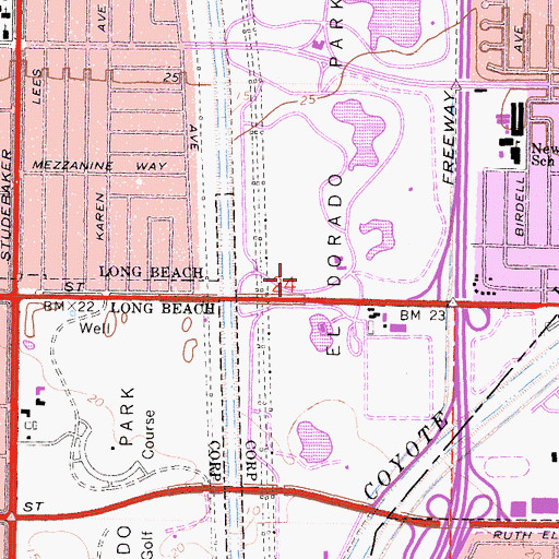 Topographic Map of Long Beach Water Reclamation Plant, CA