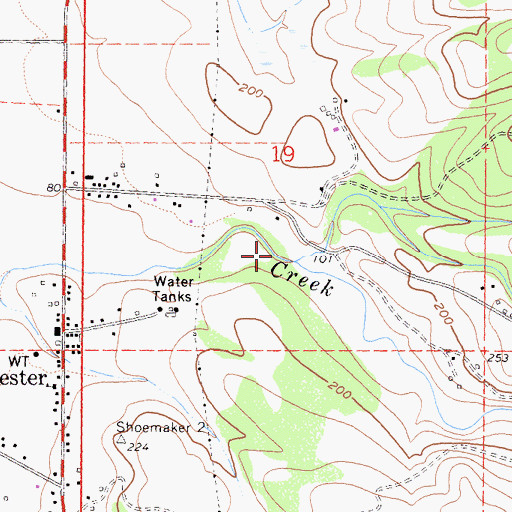 Topographic Map of Spanish Creek, CA