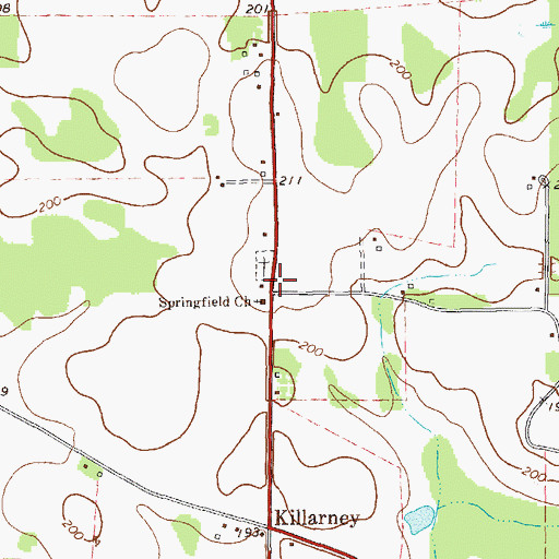 Topographic Map of Springfield School (historical), GA