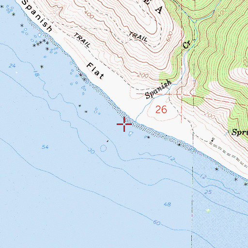 Topographic Map of Spanish Creek, CA