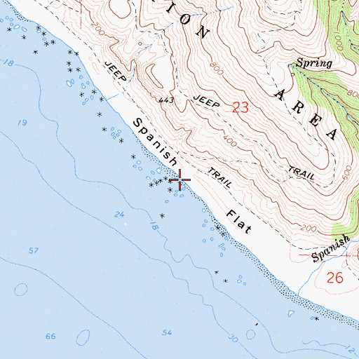 Topographic Map of Spanish Flat, CA