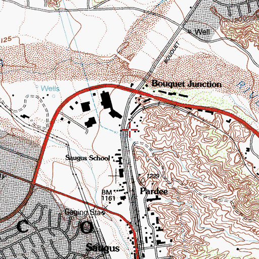 Topographic Map of Saugus Water Reclamation Plant, CA