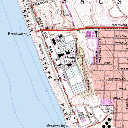 Topographic Map of Hyperion Wastewater Treatment Plant, CA