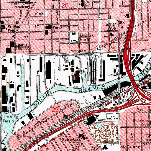 Topographic Map of Fisk Generating Station, IL