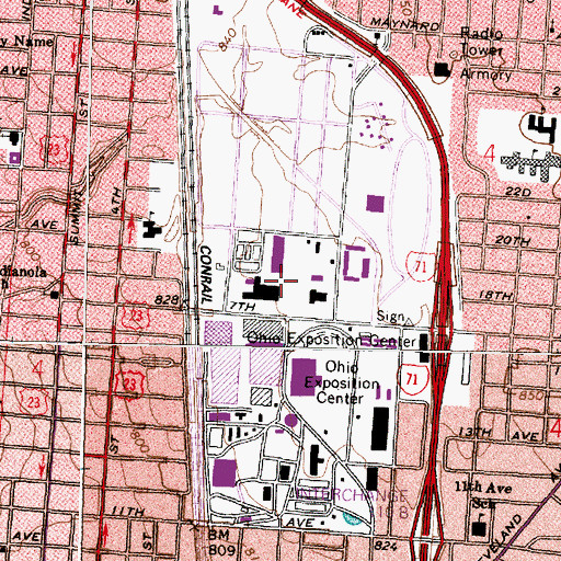 Topographic Map of Future Farmers of America Center, OH