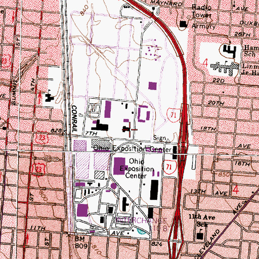 Topographic Map of DiSalle Center, OH