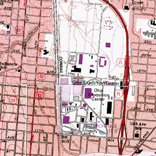 Topographic Map of Brown Arena, OH