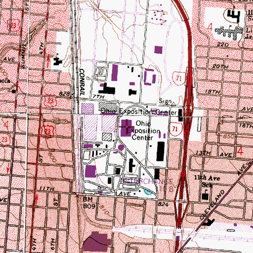 Topographic Map of Celeste Center, OH
