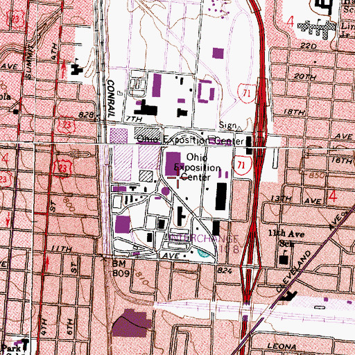 Topographic Map of Congress Pavilion, OH