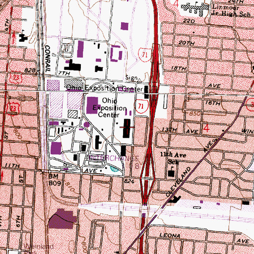 Topographic Map of Buckeye Building, OH