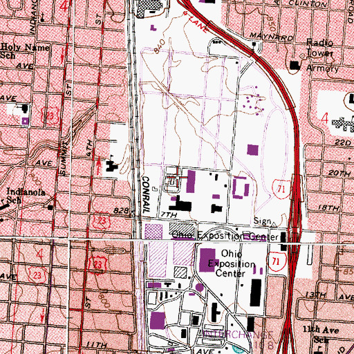Topographic Map of Korbel East Campground, OH
