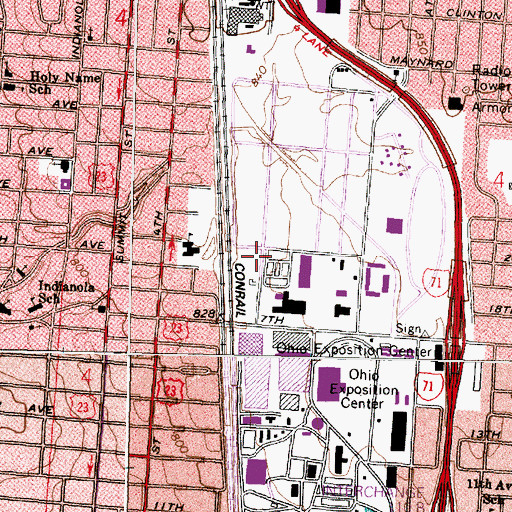 Topographic Map of Korbel West Campground, OH