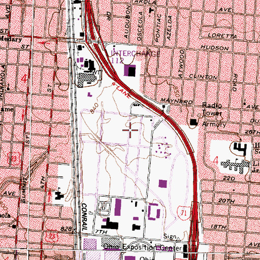 Topographic Map of Columbus Crew Stadium, OH